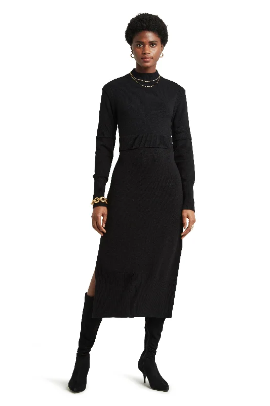 Women's Turkish Wool SweatersLS MOCK NECK SWEATER DRESS