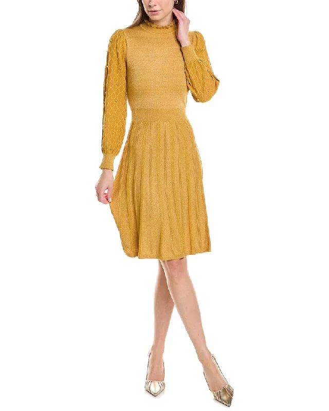 Women's Notched Collar SweatersNanette Nanette Lepore Mock Sweaterdress