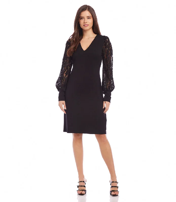 Women's Asymmetrical DressesPetite Size Lace Sleeve Dress