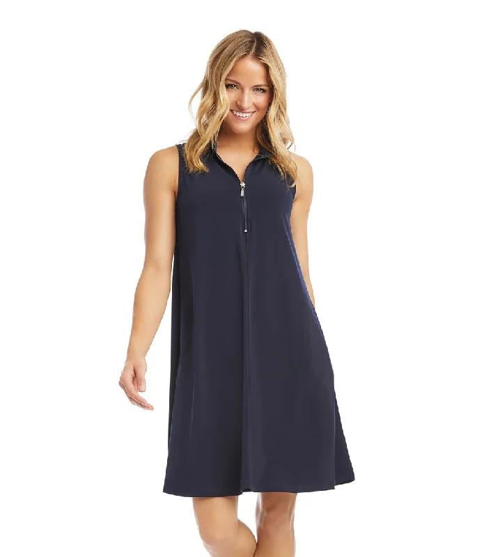 Women's Strapless DressesSleeveless Zip-Up Travel Dress