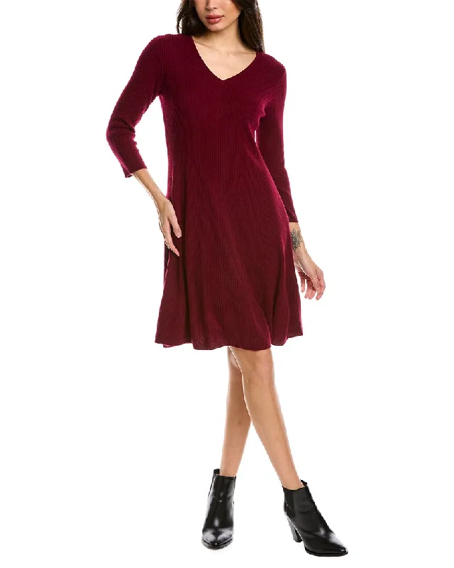 Women's U-Shaped Collar Sweaterssofiacashmere A-Line Cashmere Sweaterdress