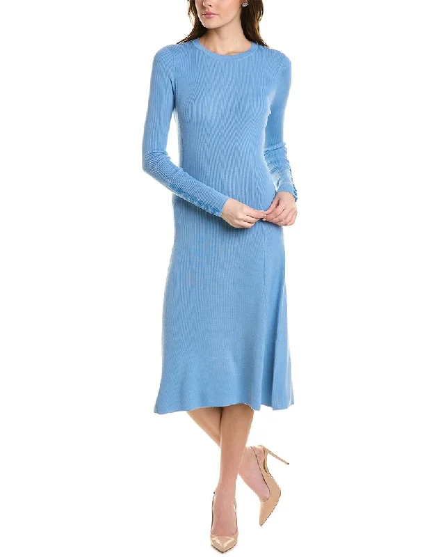 Women's Rounded Collar SweatersSt. John Ribbed Wool-Blend Sweaterdress