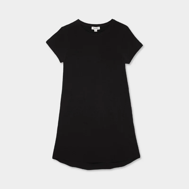 Women's Blouse with U-Shaped CollarTech Slk Tee Dress