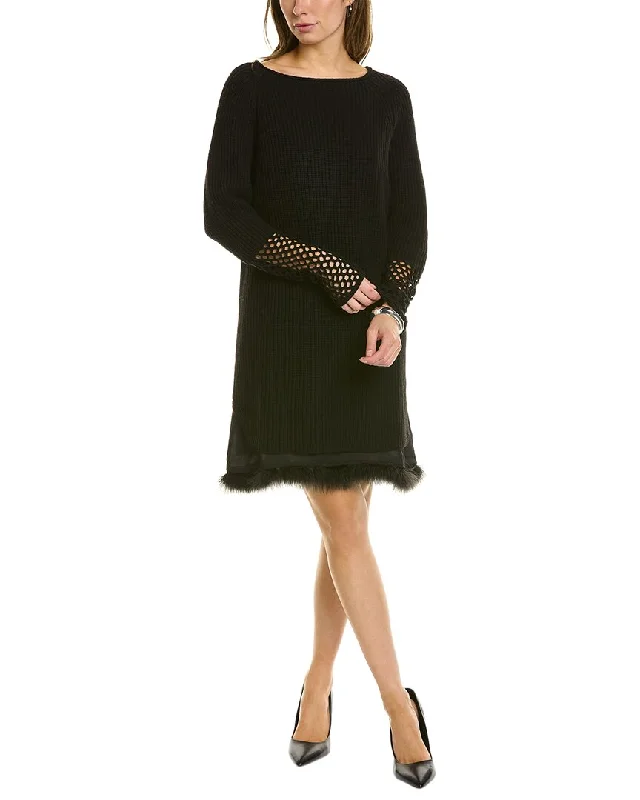 Women's Woolen SweatersTWINSET Layered Wool & Cashmere-Blend Sweaterdress