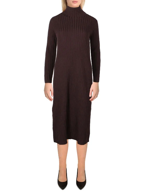 Women's Square Collar SweatersWomens 100% Extra Fine Merino Wool Knee Sweaterdress