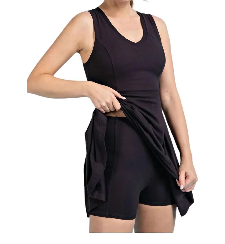 Women's Outdoor ShortsButtery Soft Golf With Shorts Dress In Black