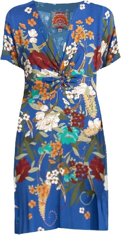 Women's Blouse with EmbroideryJohnny Was Tee Bee Twist Front Swing Dress Multi