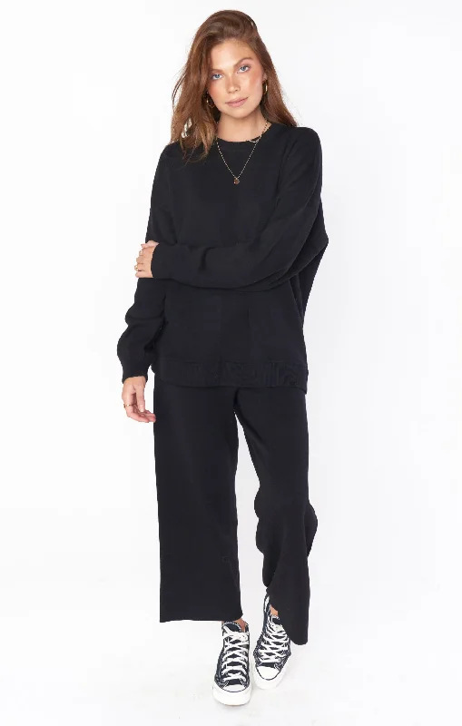 women's pajamas with a relaxed fitScout Sweater ~ Black Knit