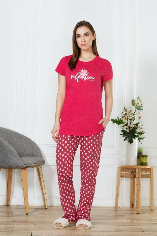 women's striped pajama setsVan Heusen Women's Red printed cotton pyjamas with pockets